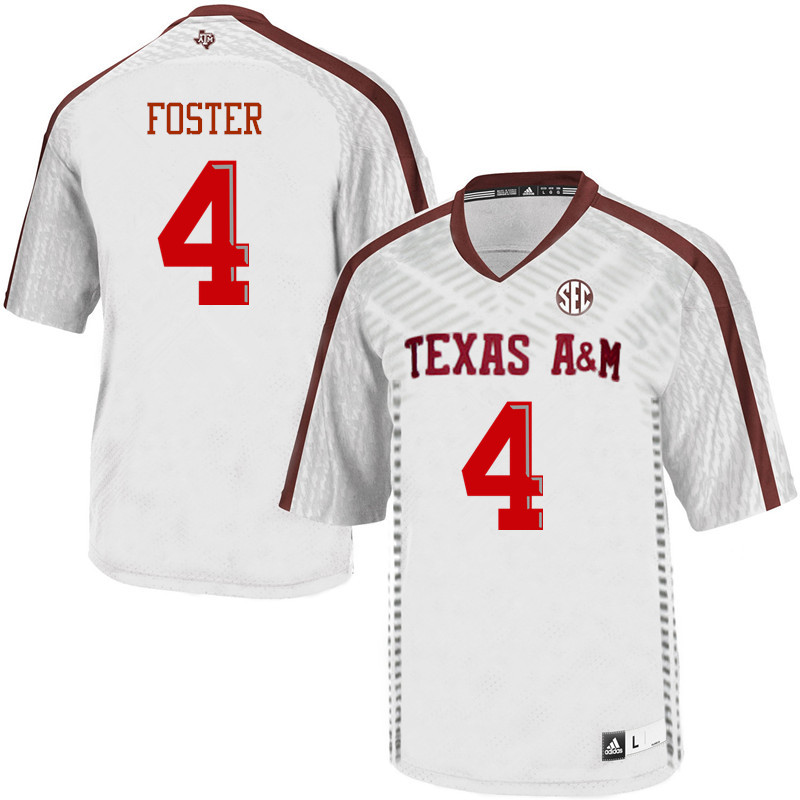 Men #4 James Foster Texas A&M Aggies College Football Jerseys Sale-White